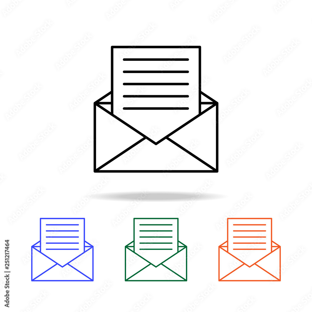 Poster letter from envelope icon. elements of simple web icon in multi color. premium quality graphic desig
