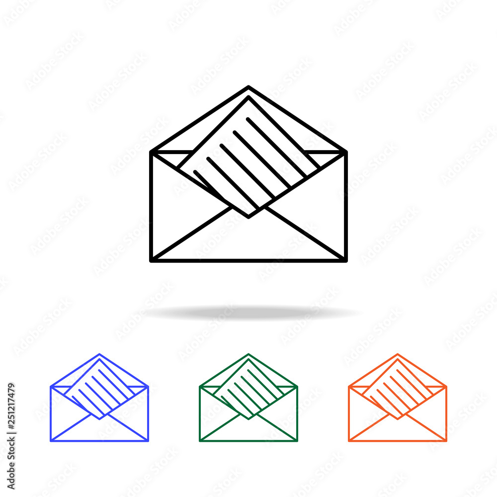 Poster letter from envelope icon. elements of simple web icon in multi color. premium quality graphic desig