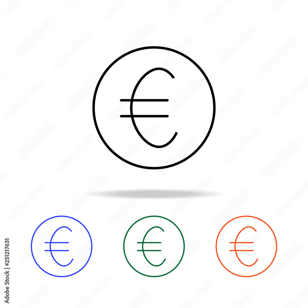 Poster euro penny icon. elements of simple web icon in multi color. premium quality graphic design icon. si