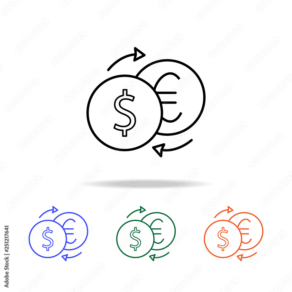 Poster currency exchange icon. elements of simple web icon in multi color. premium quality graphic design i