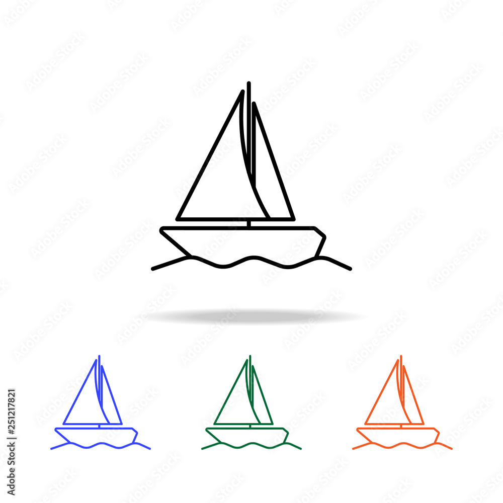 Aufkleber sailing yacht icon. elements of simple web icon in multi color. premium quality graphic design icon.