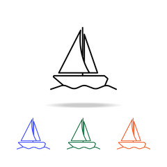 sailing yacht icon. Elements of simple web icon in multi color. Premium quality graphic design icon. Simple icon for websites, web design, mobile app, info graphics