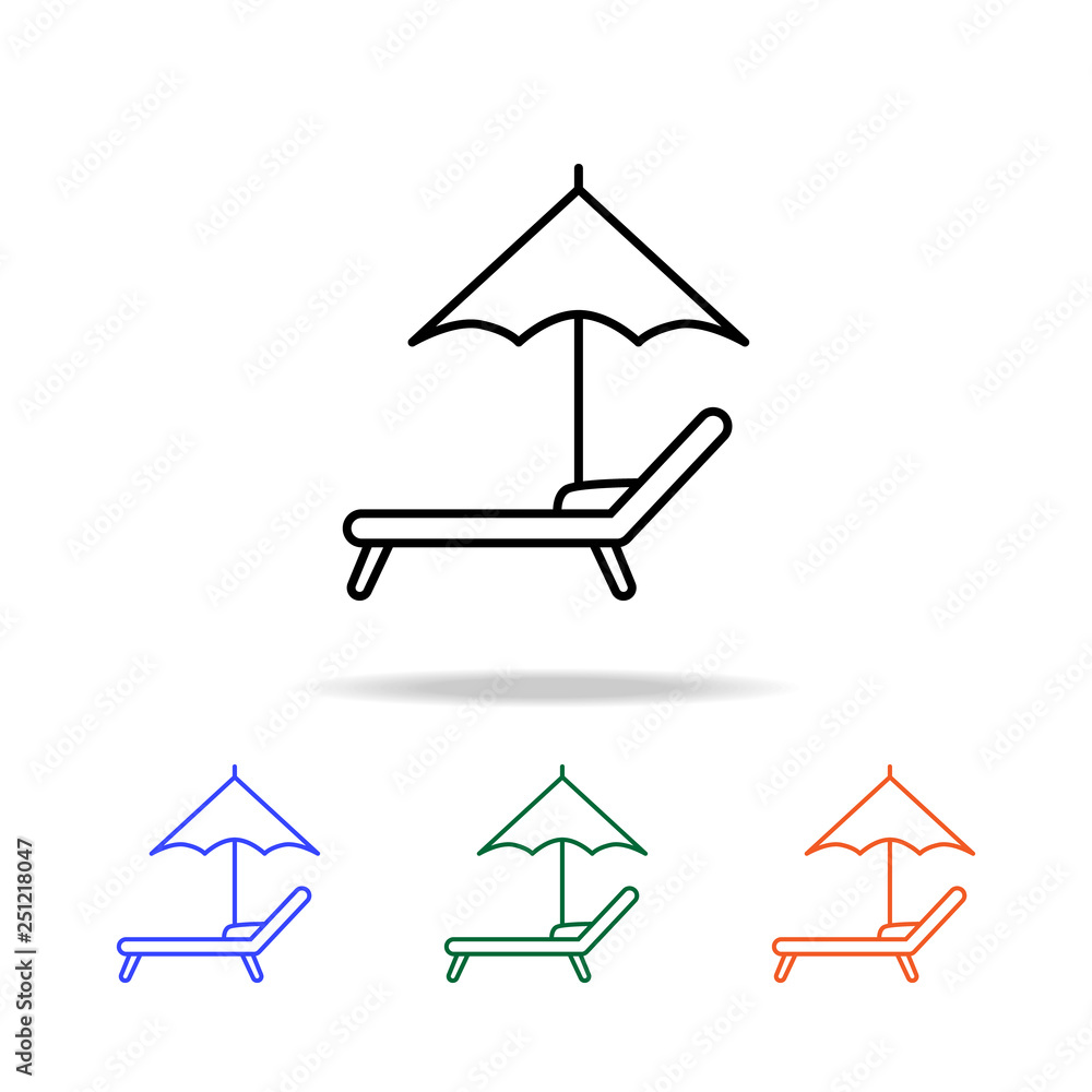 Poster stove and chaise longue icon. elements of simple web icon in multi color. premium quality graphic de