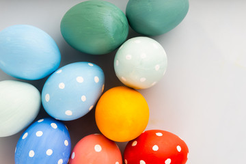 easter eggs on white