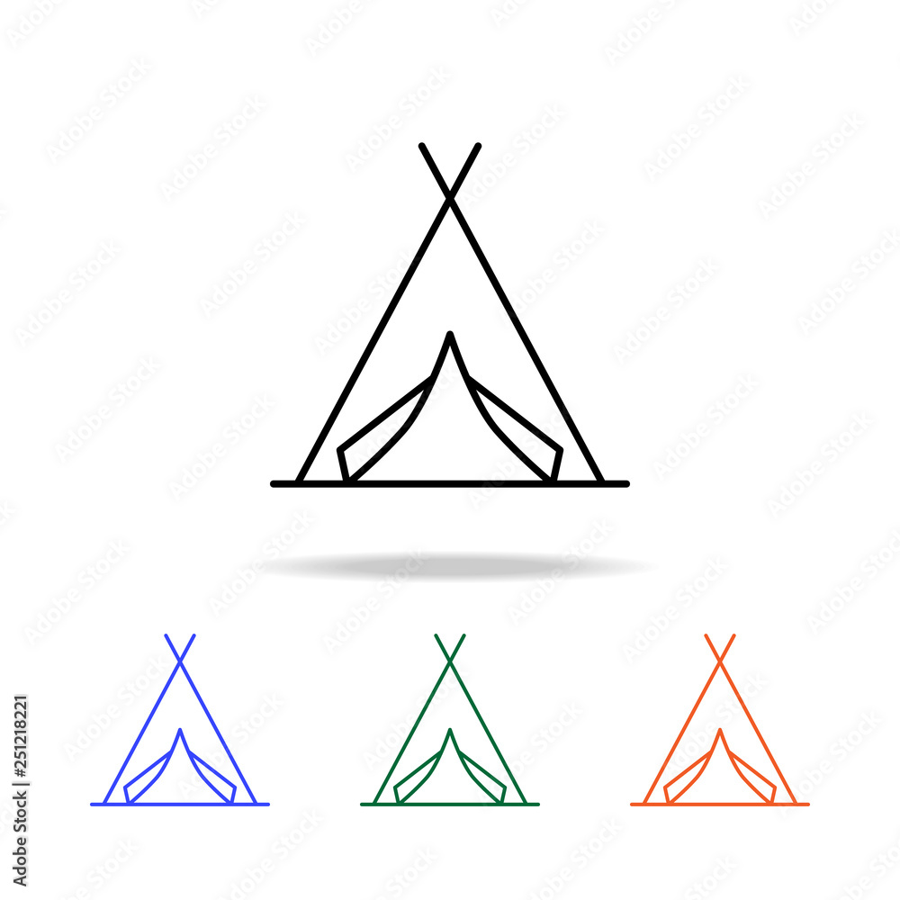 Poster tent icon. elements of simple web icon in multi color. premium quality graphic design icon. simple i