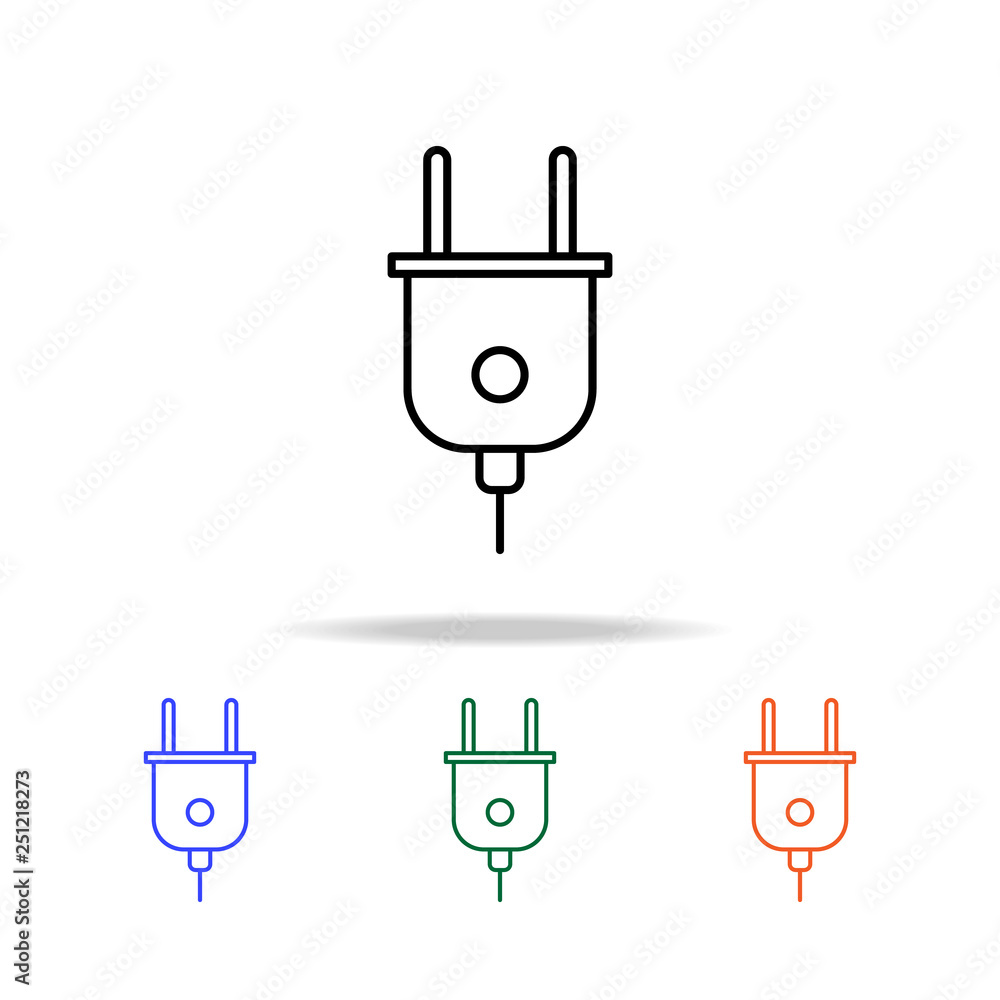 Poster electrical plug icon. elements of simple web icon in multi color. premium quality graphic design ico