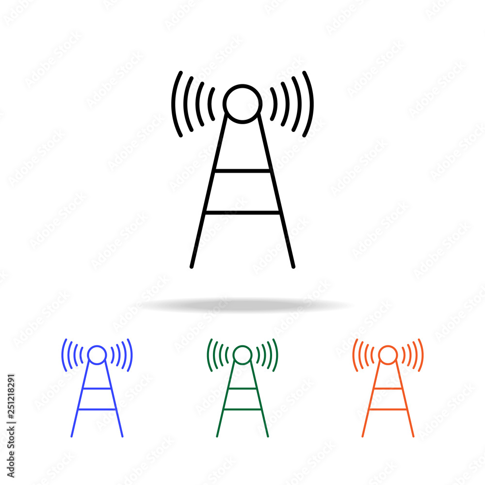Poster wave antenna icon. elements of simple web icon in multi color. premium quality graphic design icon. 