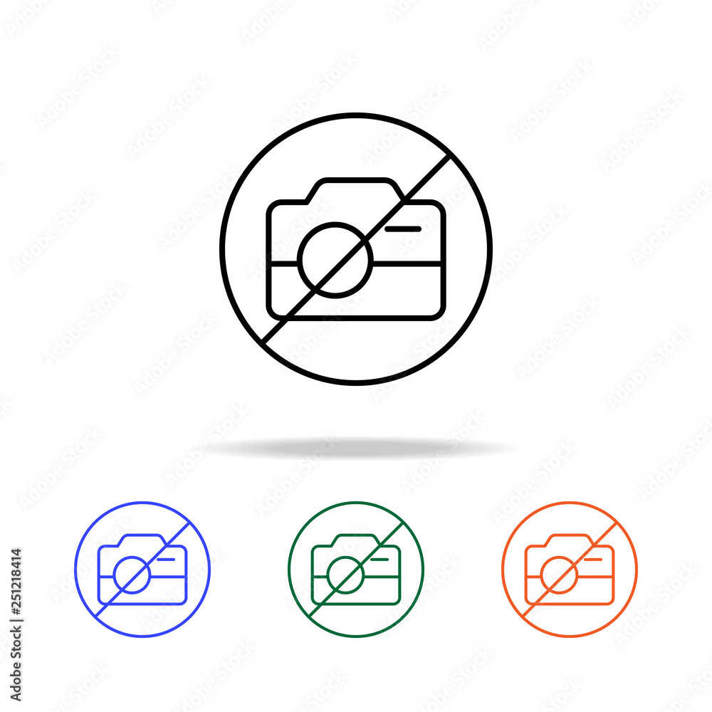 Aufkleber photo prohibition sign icon. elements of simple web icon in multi color. premium quality graphic des
