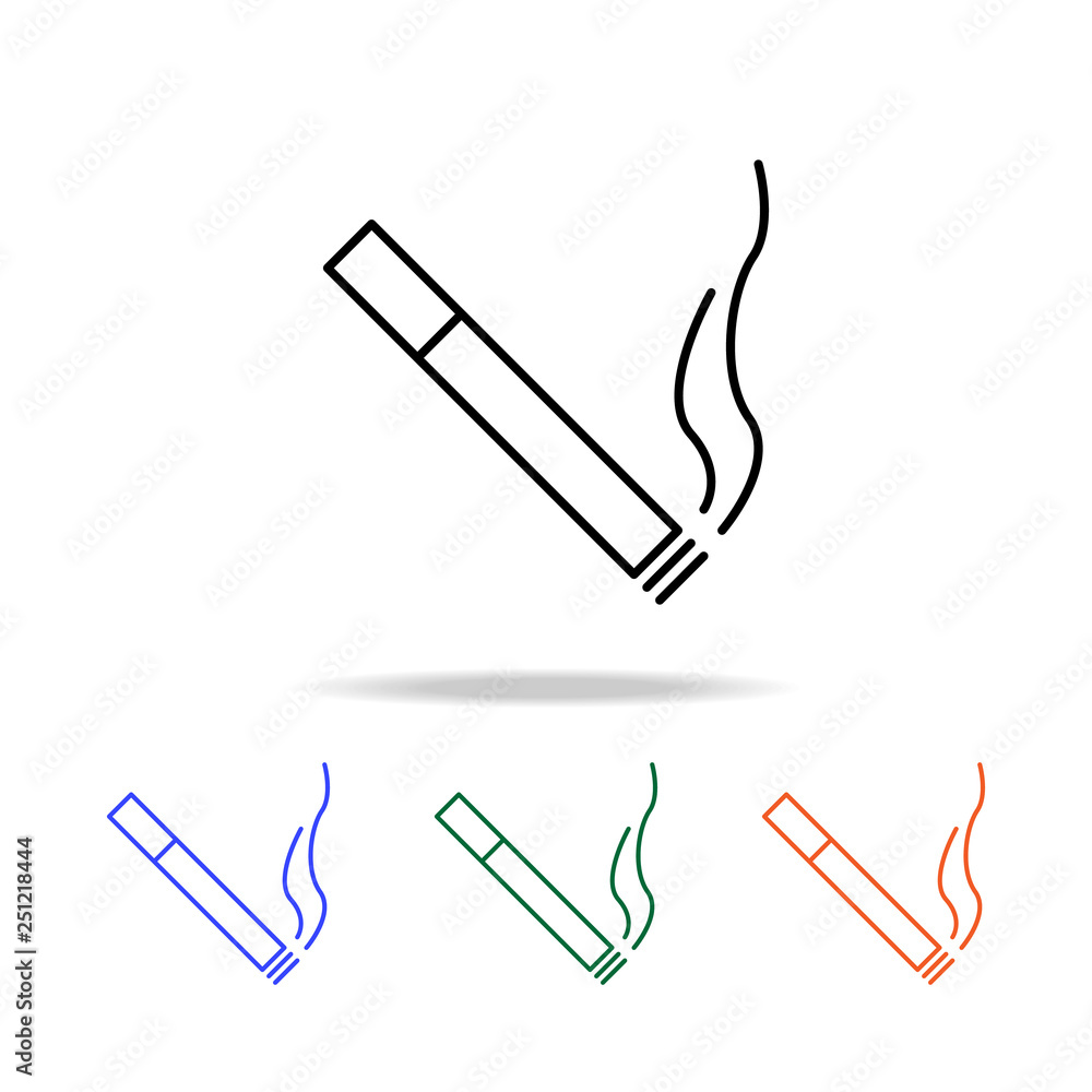 Poster smoldering cigarette icon. elements of simple web icon in multi color. premium quality graphic desig