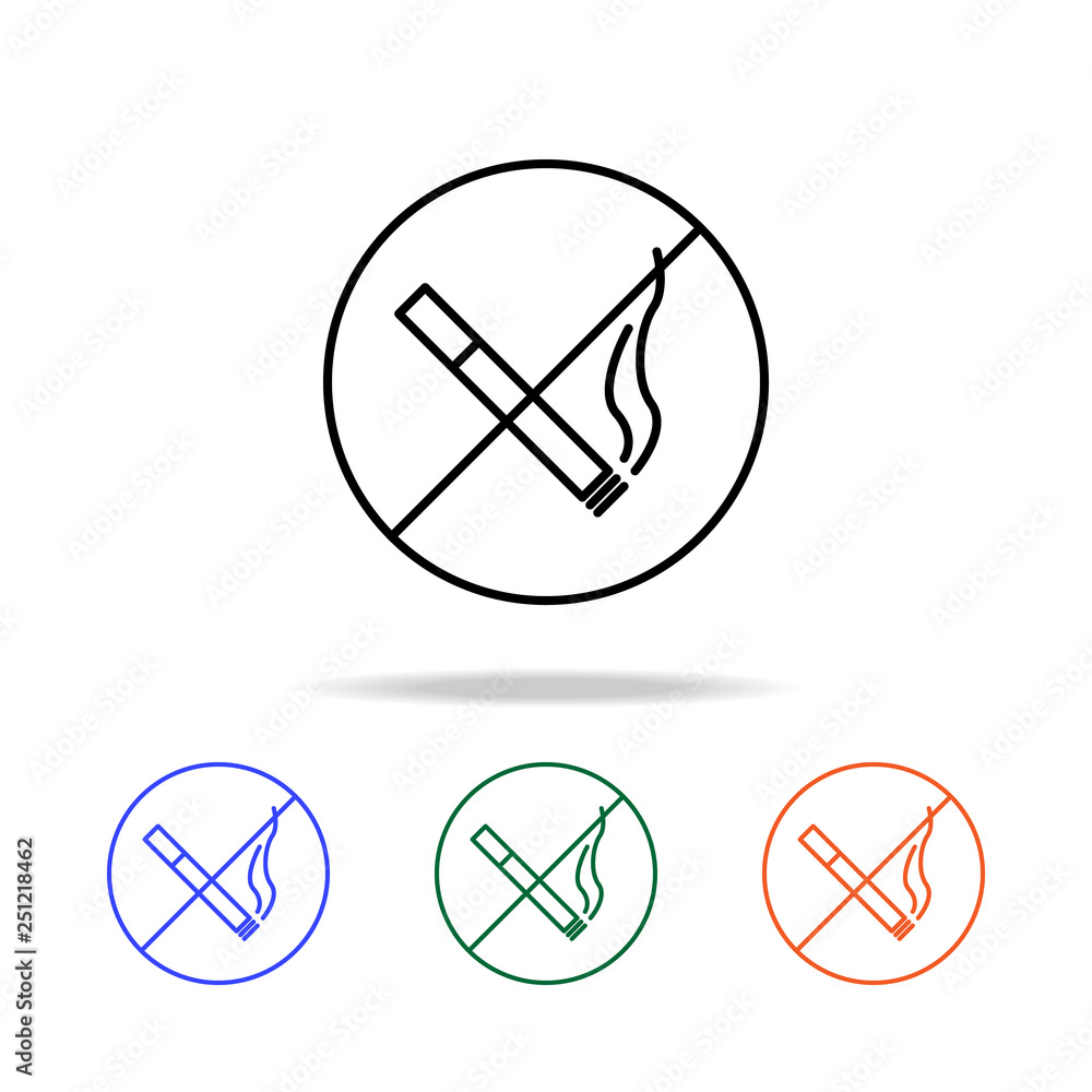 Poster smoking ban icon. elements of simple web icon in multi color. premium quality graphic design icon. s