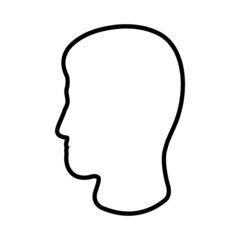 Man's head line icon. Silhouette of male profile with visible haircut. Vector Illustration