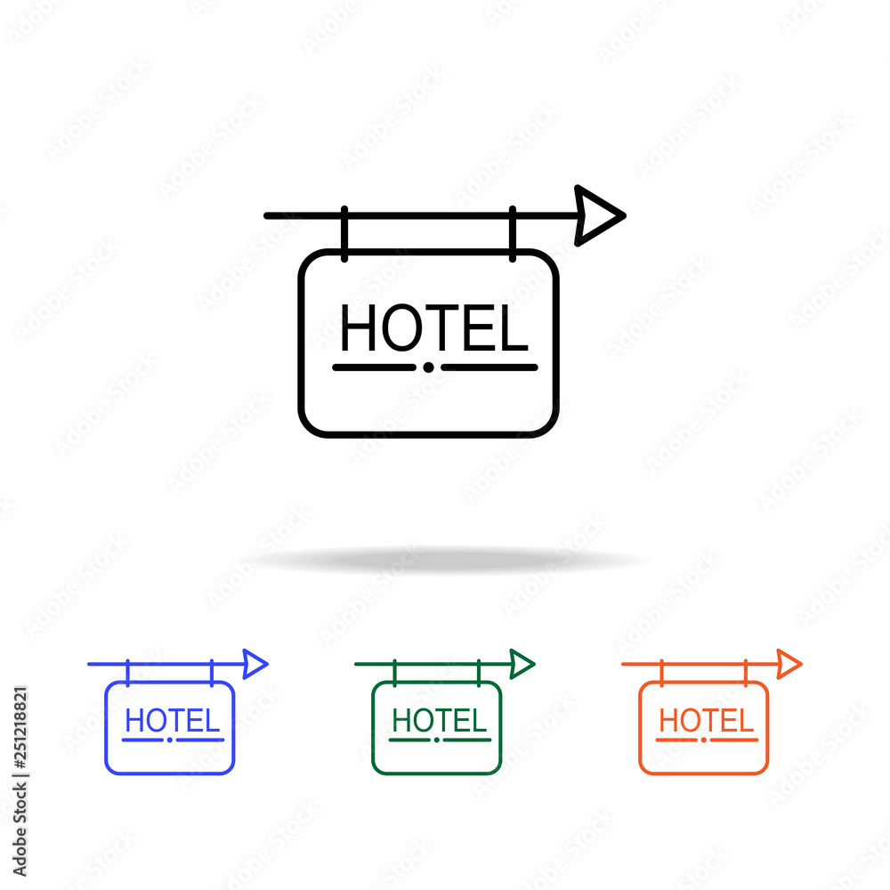 Aufkleber hotel sign icon. elements of simple web icon in multi color. premium quality graphic design icon. si