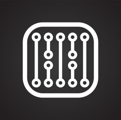 Electronic circuit icon on black background for graphic and web design, Modern simple vector sign. Internet concept. Trendy symbol for website design web button or mobile app