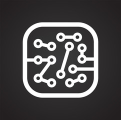 Electronic circuit icon on black background for graphic and web design, Modern simple vector sign. Internet concept. Trendy symbol for website design web button or mobile app