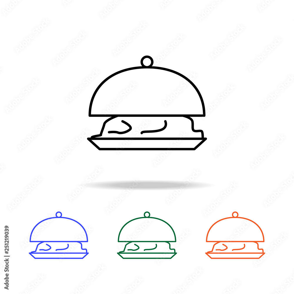 Poster food on a tray icon. elements of simple web icon in multi color. premium quality graphic design icon