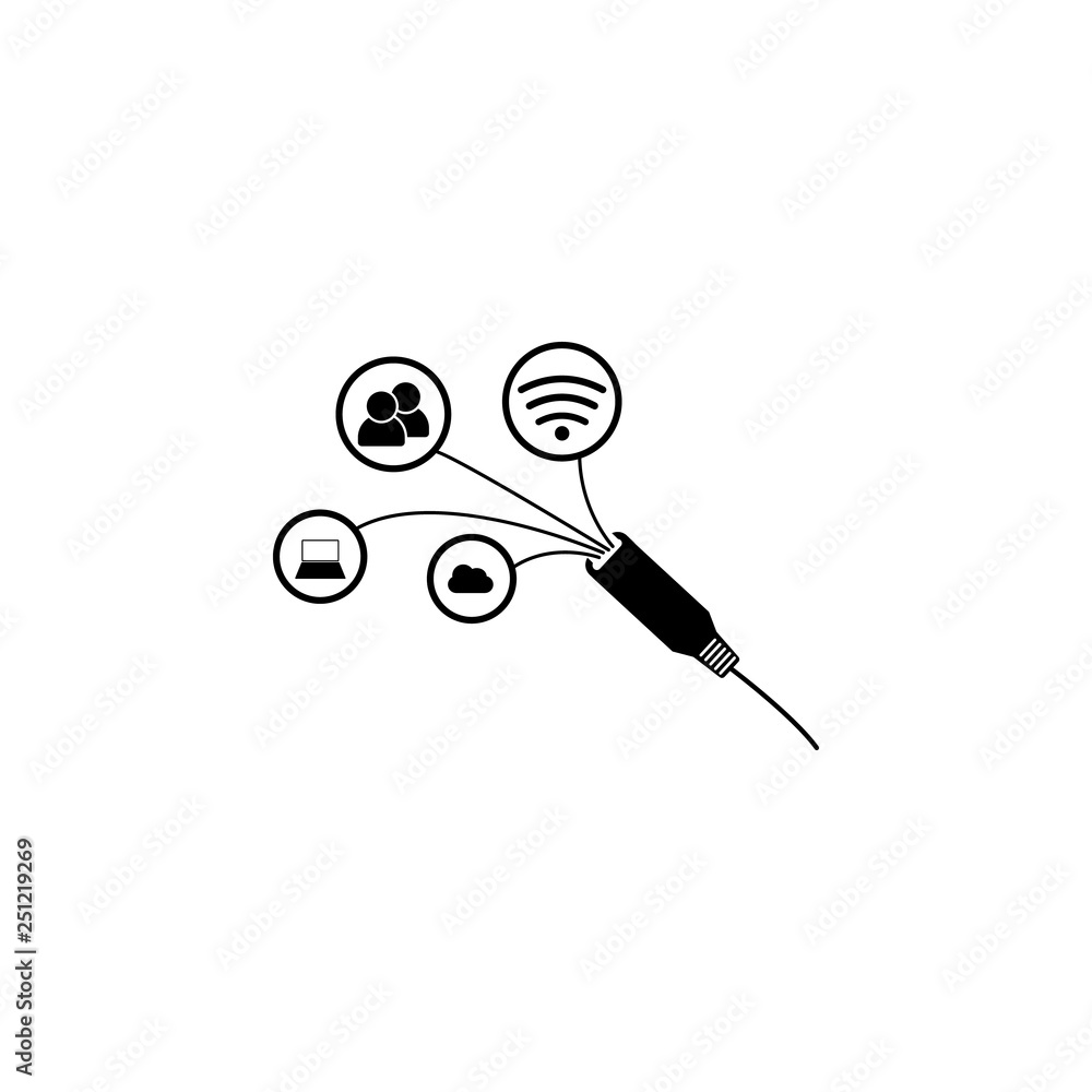 Poster lan internet users icon. element of internet connection icon. premium quality graphic design icon. s