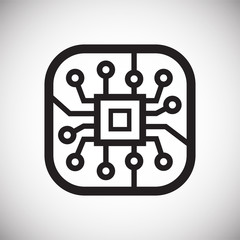 Electronic circuit icon on white background for graphic and web design, Modern simple vector sign. Internet concept. Trendy symbol for website design web button or mobile app