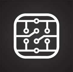 Electronic circuit icon on black background for graphic and web design, Modern simple vector sign. Internet concept. Trendy symbol for website design web button or mobile app