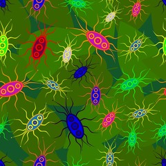 Insects, pests crawl on the leaves and gnaw them.