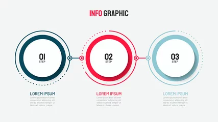 Foto op Plexiglas Timeline infographic design with circle for business template. Vector 3 steps. © Ammus19