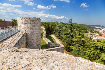 Burgos, Spain. Wall and tower of the castle