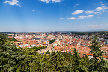 Fototapeta na wymiar Burgos, Spain. Scenic view of the city and surroundings from the castle