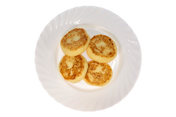 pancakes a dish of food from the restaurant. isolated background. view from above. side view