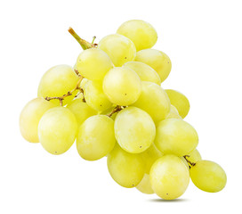 Fresh grapes isolated on white background with clipping pass