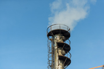 Carbon dioxide production plant. Colorless gas. Gas withdrawal. Industry. Plant for the production...