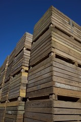 Agricultural crates, U.K. towering boxes.