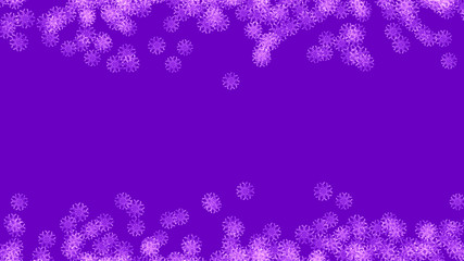 Abstract background with a variety of colorful snowflakes. Big and small.