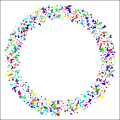 Colorful confetti on white background. 