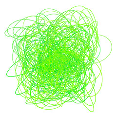 Colored tangled on white. Chaos pattern. Scribble circle sketch. Colorful background with array of lines. Intricate chaotic texture. Art creation. Print for banners, posters and t-shirts