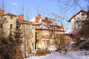 Typical urban landscape of the city Brasov, a town situated in Transylvania, Romania, in the center...