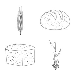 Vector design of agriculture and farming sign. Collection of agriculture and plant  stock vector illustration.