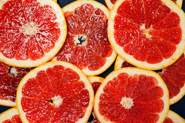 grapefruit on black background