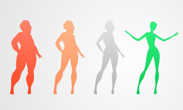 Slimming woman silhouettes