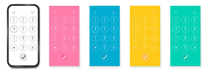 Creative vector illustration of phone dial, keypad with numbers isolated on transparent background. Art design smartphone touchscreen device. Abstract concept graphic user interface element
