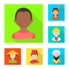 Vector design of nation and race  symbol. Collection of nation and user stock symbol for web.