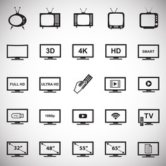 TV icons set on white background for graphic and web design, Modern simple vector sign. Internet concept. Trendy symbol for website design web button or mobile app
