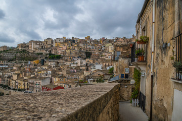 Fototapeta na wymiar Cityscape of the old sicilian town Ragusa in Sicily, Italy