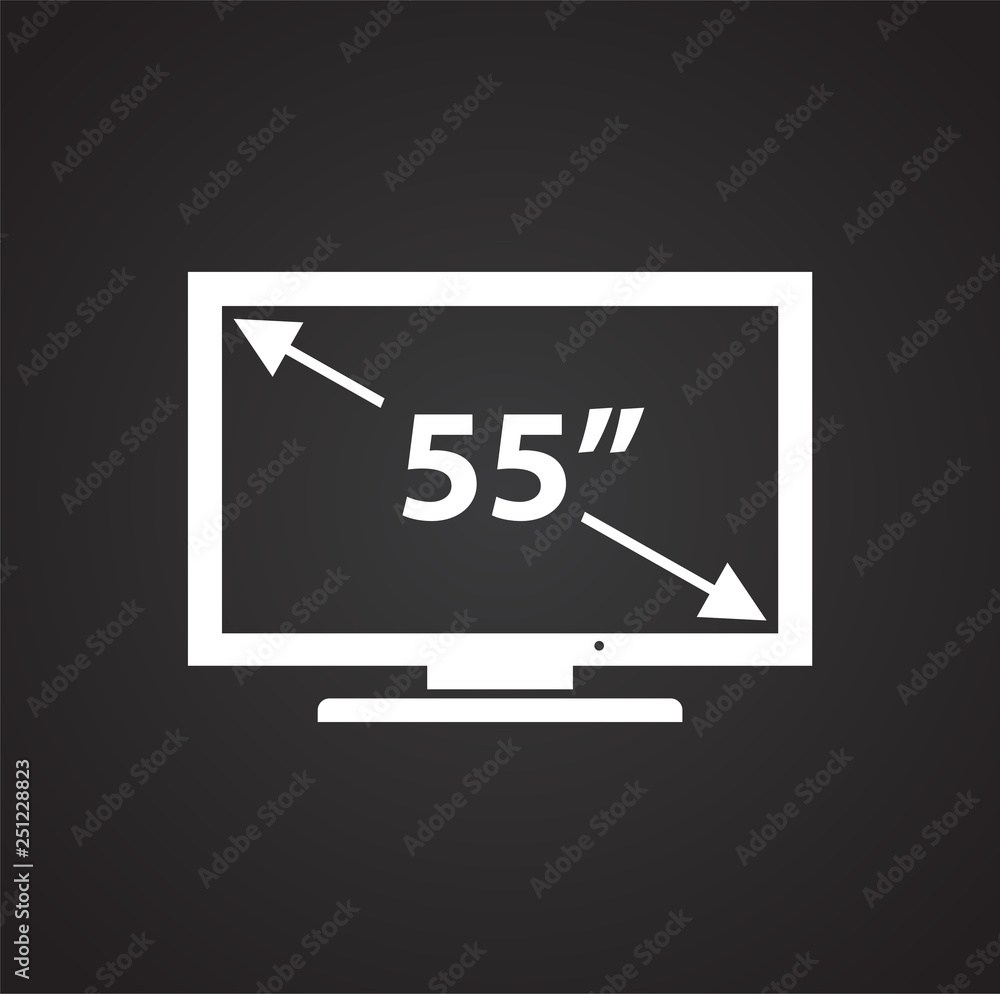 Poster tv icon on black background for graphic and web design, modern simple vector sign. internet concept.