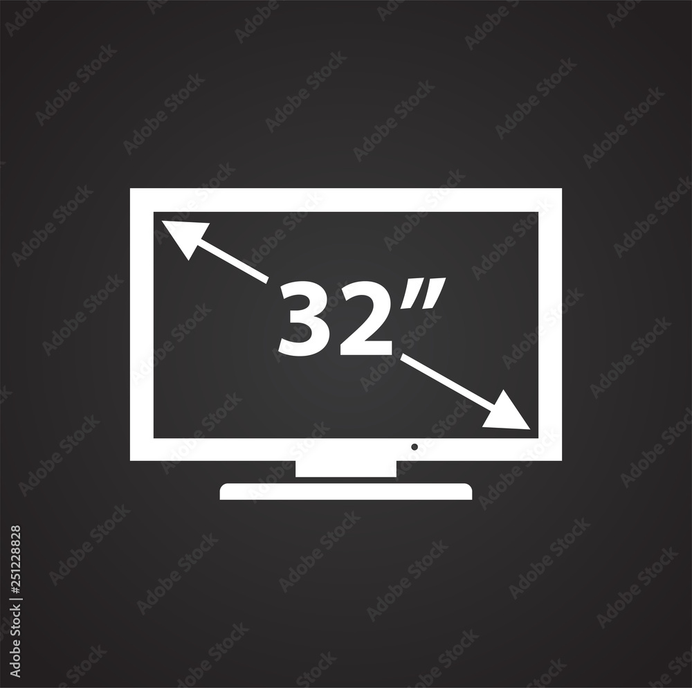 Poster tv icon on black background for graphic and web design, modern simple vector sign. internet concept.