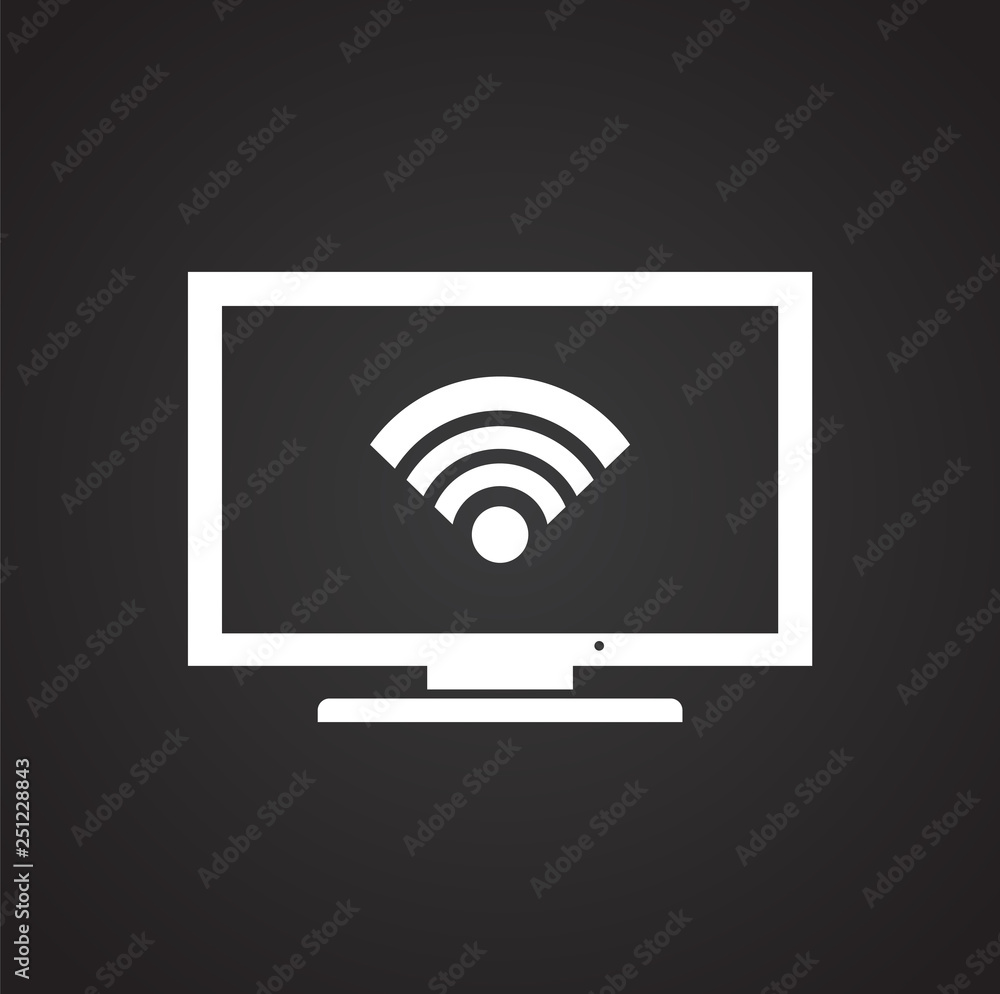 Poster tv icon on black background for graphic and web design, modern simple vector sign. internet concept.