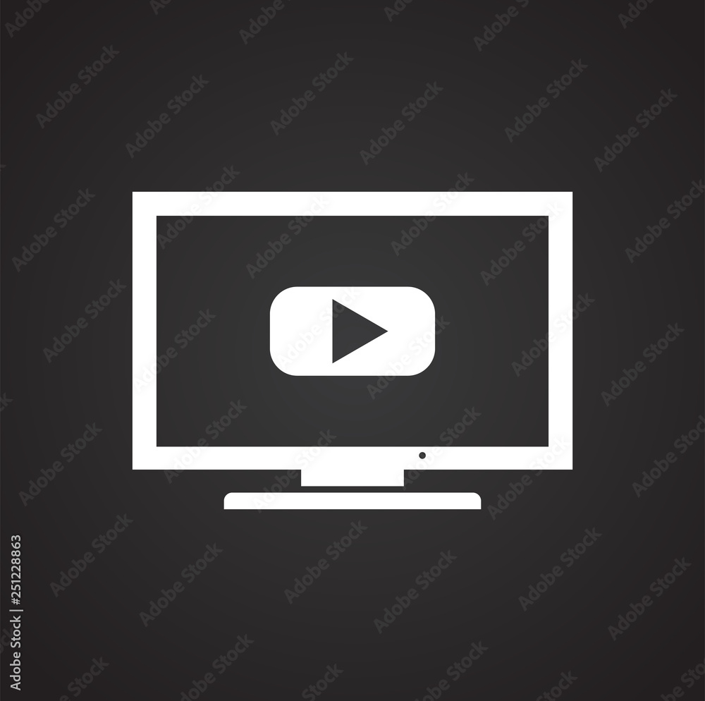 Poster tv icon on black background for graphic and web design, modern simple vector sign. internet concept.