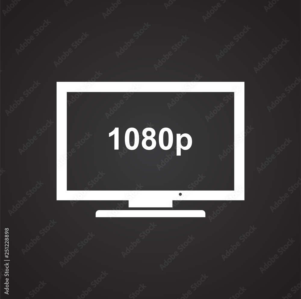 Poster tv icon on black background for graphic and web design, modern simple vector sign. internet concept.