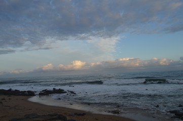 Picturesque and rocky Ballito beach in north Durban , KZN South Africa