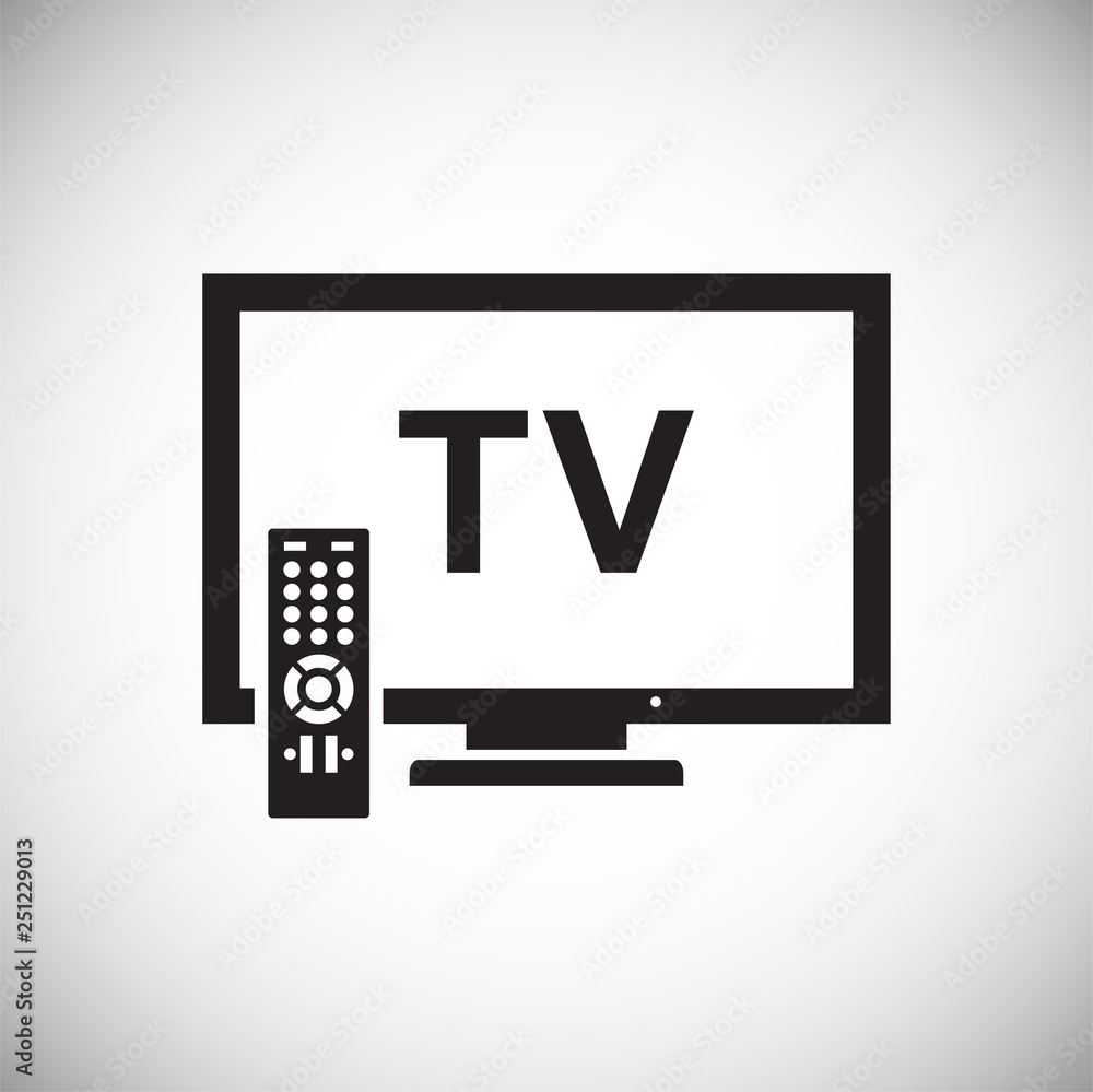 Poster tv icon on white background for graphic and web design, modern simple vector sign. internet concept.