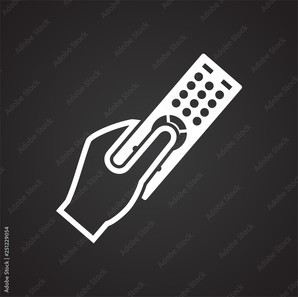 Poster tv icon on black background for graphic and web design, modern simple vector sign. internet concept.