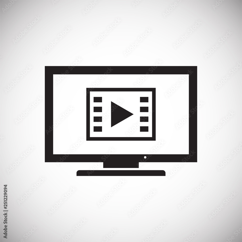 Poster tv icon on white background for graphic and web design, modern simple vector sign. internet concept.